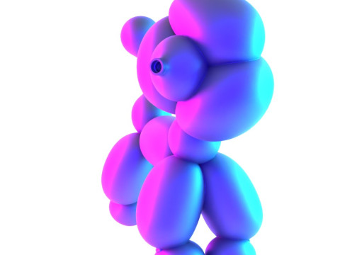 3D Printing Cotton Poodle Balloon Decoration Props Second Life toy 3D Model