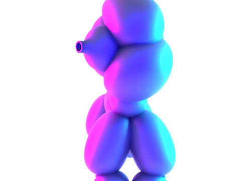 3D Printing Cotton Poodle Balloon Decoration Props Second Life toy 3D Model