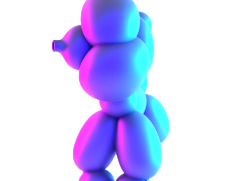 3D Printing Cotton Poodle Balloon Decoration Props Second Life toy 3D Model