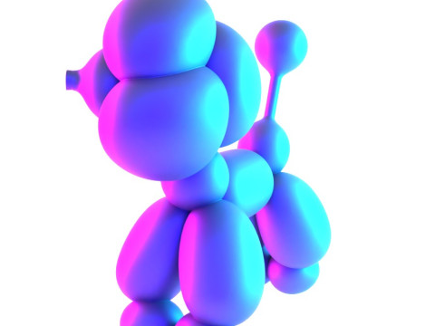 3D Printing Cotton Poodle Balloon Decoration Props Second Life toy 3D Model