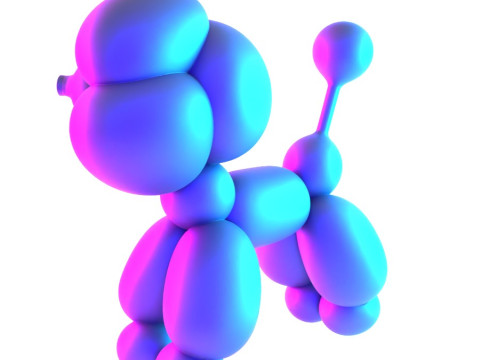 3D Printing Cotton Poodle Balloon Decoration Props Second Life toy 3D Model