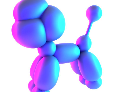 3D Printing Cotton Poodle Balloon Decoration Props Second Life toy 3D Model