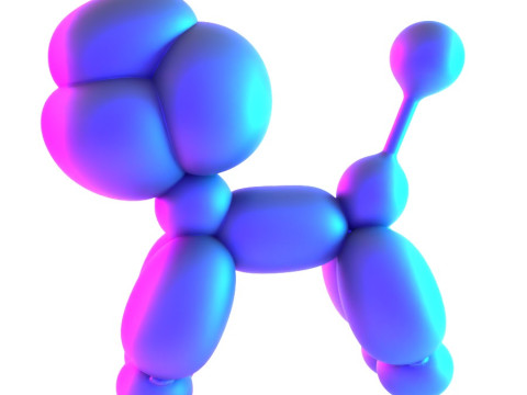 3D Printing Cotton Poodle Balloon Decoration Props Second Life toy 3D Model