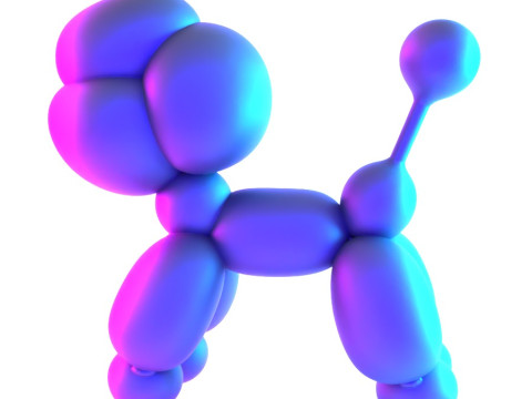 3D Printing Cotton Poodle Balloon Decoration Props Second Life toy 3D Model