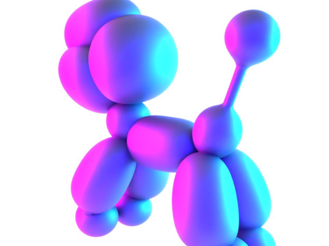 3D Printing Cotton Poodle Balloon Decoration Props Second Life toy 3D Model