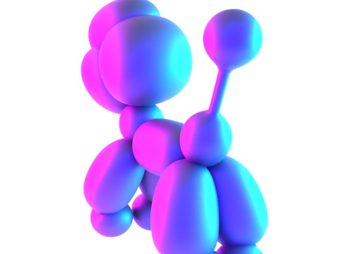 3D Printing Cotton Poodle Balloon Decoration Props Second Life toy 3D Model