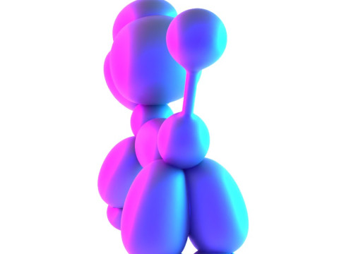 3D Printing Cotton Poodle Balloon Decoration Props Second Life toy 3D Model