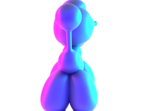 3D Printing Cotton Poodle Balloon Decoration Props Second Life toy 3D Model