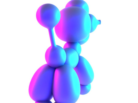 3D Printing Cotton Poodle Balloon Decoration Props Second Life toy 3D Model