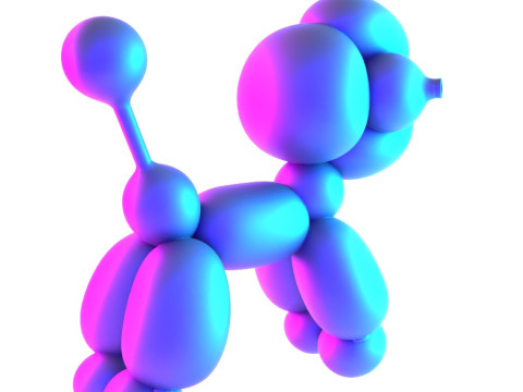 3D Printing Cotton Poodle Balloon Decoration Props Second Life toy 3D Model