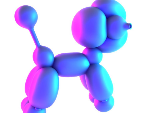 3D Printing Cotton Poodle Balloon Decoration Props Second Life toy 3D Model