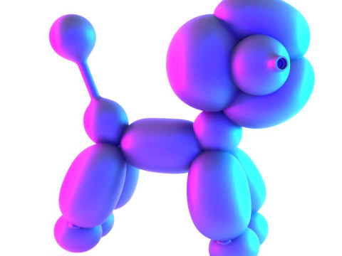 3D Printing Cotton Poodle Balloon Decoration Props Second Life toy 3D Model