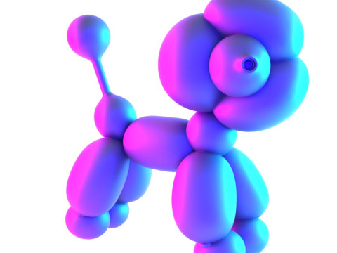 3D Printing Cotton Poodle Balloon Decoration Props Second Life toy 3D Model