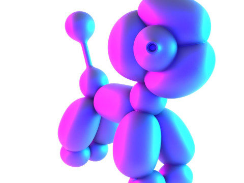 3D Printing Cotton Poodle Balloon Decoration Props Second Life toy 3D Model