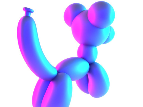 3D Printing Cat Kitty Whiskers Balloon Decoration Props Second Life toy Modello 3D