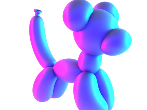3D Printing Cat Kitty Whiskers Balloon Decoration Props Second Life toy Modello 3D
