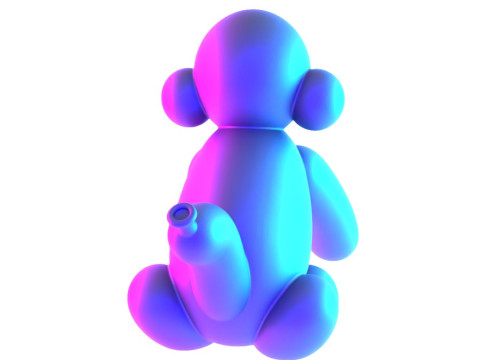 3D Printing Chimp Monkey Ape Balloon Decoration Props Second Life toy 3D Modell
