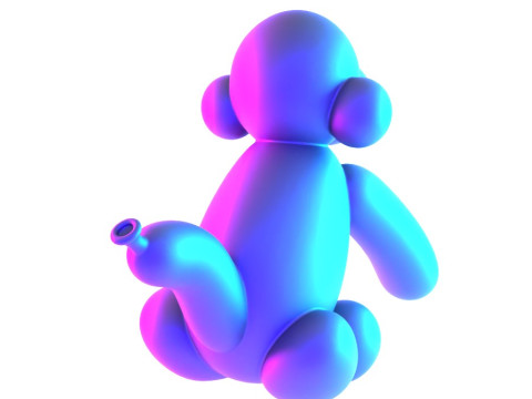 3D Printing Chimp Monkey Ape Balloon Decoration Props Second Life toy 3D Modell