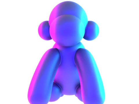 3D Printing Chimp Monkey Ape Balloon Decoration Props Second Life toy 3D Model