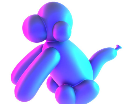 3D Printing Chimp Monkey Ape Balloon Decoration Props Second Life toy 3D Modell