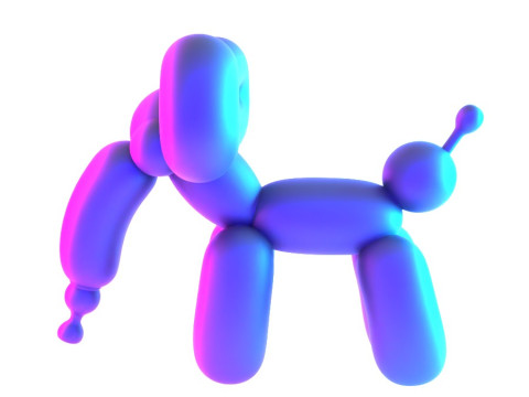 3D Printing Cloud Elephant Balloon Decoration Props Second Life toy Modelo 3D