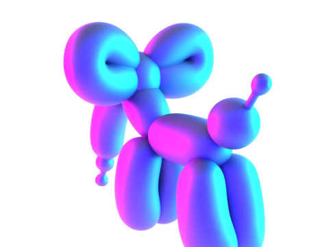 3D Printing Cloud Elephant Balloon Decoration Props Second Life toy Modelo 3D