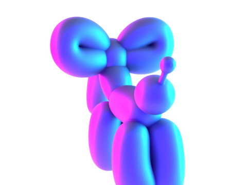 3D Printing Cloud Elephant Balloon Decoration Props Second Life toy Modelo 3D
