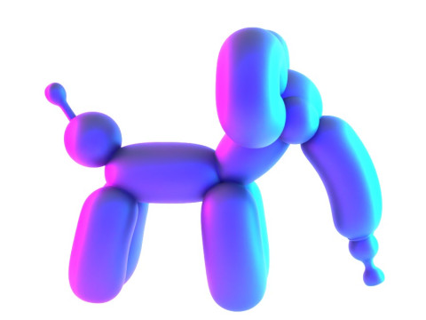 3D Printing Cloud Elephant Balloon Decoration Props Second Life toy Modelo 3D