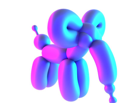 3D Printing Cloud Elephant Balloon Decoration Props Second Life toy Modelo 3D