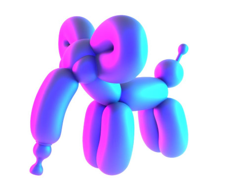 3D Printing Cloud Elephant Balloon Decoration Props Second Life toy Modelo 3D