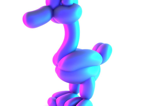 3D Printing Duck Balloon Decoration Props Second Life toy Modello 3D