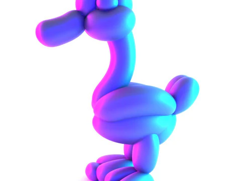 3D Printing Duck Balloon Decoration Props Second Life toy 3D Model