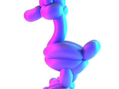 3D Printing Duck Balloon Decoration Props Second Life toy Modello 3D