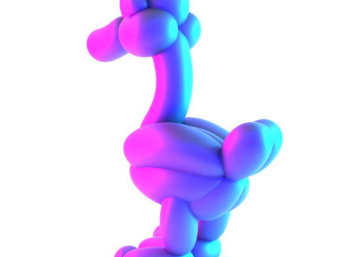 3D Printing Duck Balloon Decoration Props Second Life toy Modello 3D