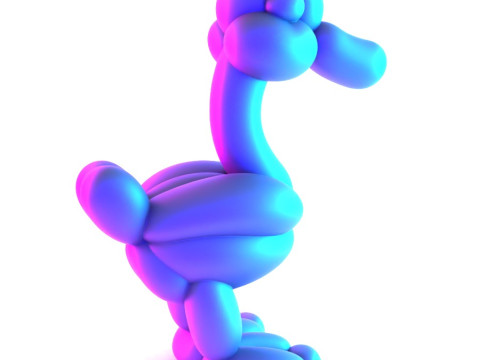 3D Printing Duck Balloon Decoration Props Second Life toy Modello 3D