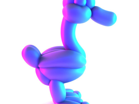 3D Printing Duck Balloon Decoration Props Second Life toy Modello 3D