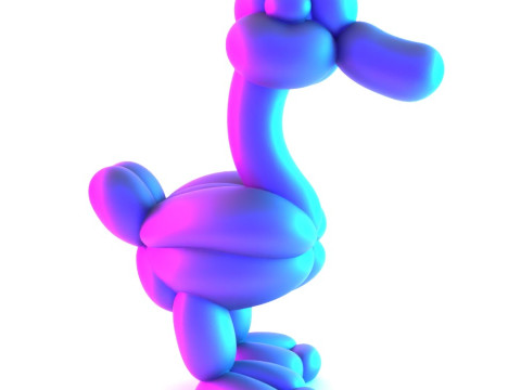 3D Printing Duck Balloon Decoration Props Second Life toy Modello 3D