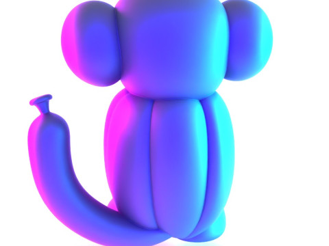3D Printing Orange Chimp Monkey Ape Balloon Decoration Props Second Life toy 3D Model