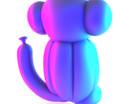 3D Printing Orange Chimp Monkey Ape Balloon Decoration Props Second Life toy 3D Model