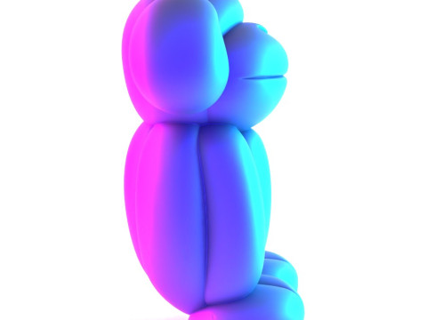 3D Printing Orange Chimp Monkey Ape Balloon Decoration Props Second Life toy 3D Model