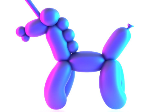 Stampa 3D Candy Unicorn Balloon Decorazione Puntelli Giocattolo Second Life Modello 3D