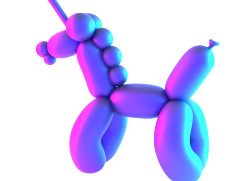 Stampa 3D Candy Unicorn Balloon Decorazione Puntelli Giocattolo Second Life Modello 3D