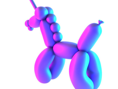 Stampa 3D Candy Unicorn Balloon Decorazione Puntelli Giocattolo Second Life Modello 3D