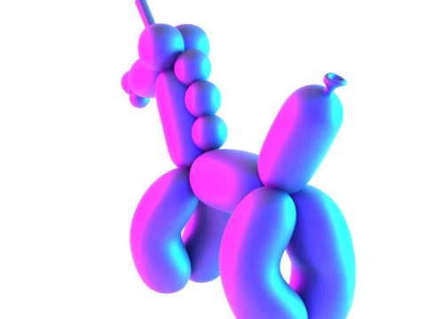 3D Printing Candy Unicorn Balloon Decoration Props Second Life toy 3D Model