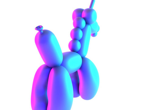 Stampa 3D Candy Unicorn Balloon Decorazione Puntelli Giocattolo Second Life Modello 3D