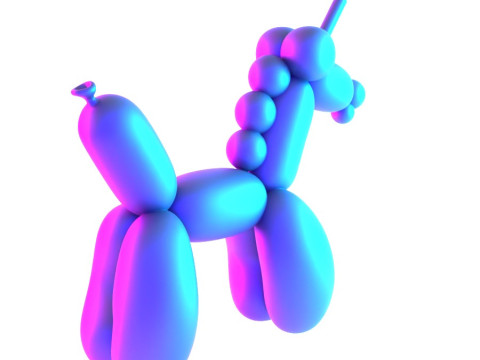 Stampa 3D Candy Unicorn Balloon Decorazione Puntelli Giocattolo Second Life Modello 3D