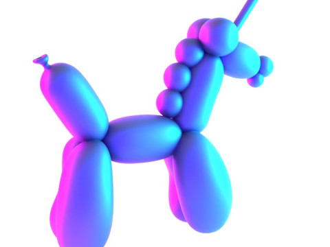 Stampa 3D Candy Unicorn Balloon Decorazione Puntelli Giocattolo Second Life Modello 3D