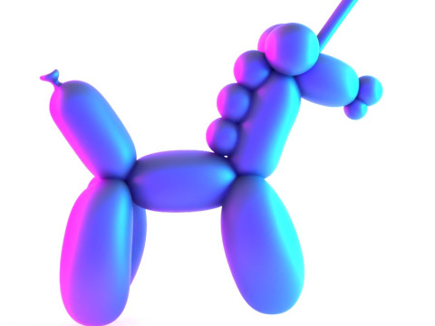 Stampa 3D Candy Unicorn Balloon Decorazione Puntelli Giocattolo Second Life Modello 3D