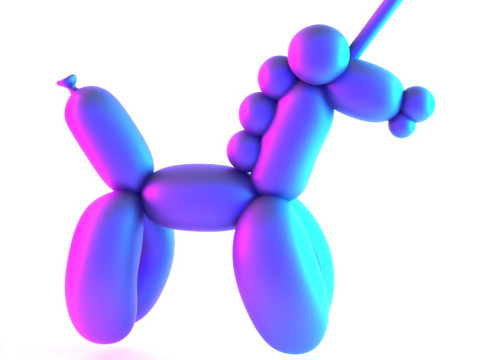 Stampa 3D Candy Unicorn Balloon Decorazione Puntelli Giocattolo Second Life Modello 3D