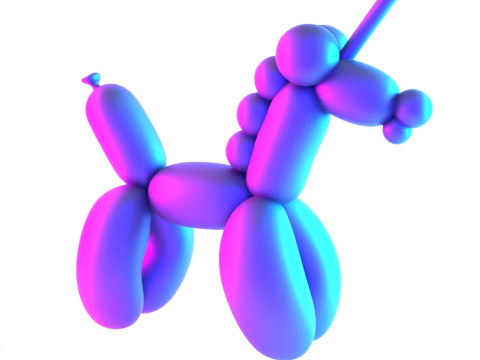 Stampa 3D Candy Unicorn Balloon Decorazione Puntelli Giocattolo Second Life Modello 3D